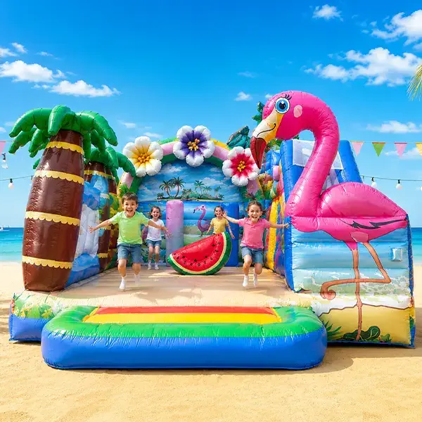 chateau gonflable flamand rose animations eden events